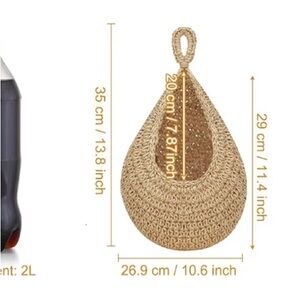 Woven Hanging fruit Basket, 10.6 x 13.8, set of 2